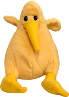 Soft pale yellow Kiwi with bright yellow beak and feet