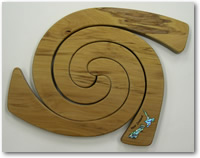 Triple Rimu Tablemat with inlaid Paua Shell New Zealand